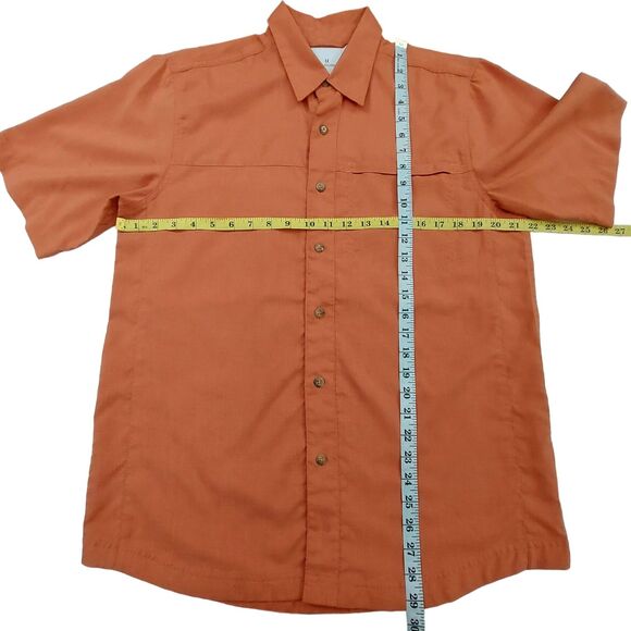 Royal Robbins Shirt Mens Medium Orange Button Up Short Sleeve Breathable Outdoor - Picture 8 of 12